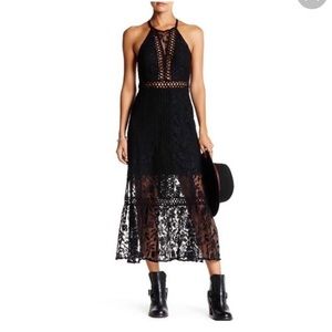 Free People Black Lace Maxi Dress